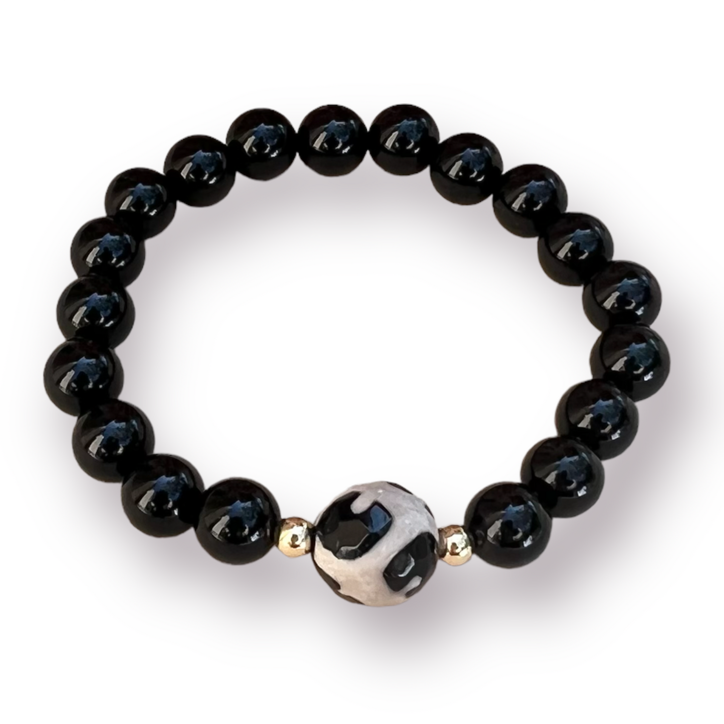 DZI Agate and Onyx Bracelet