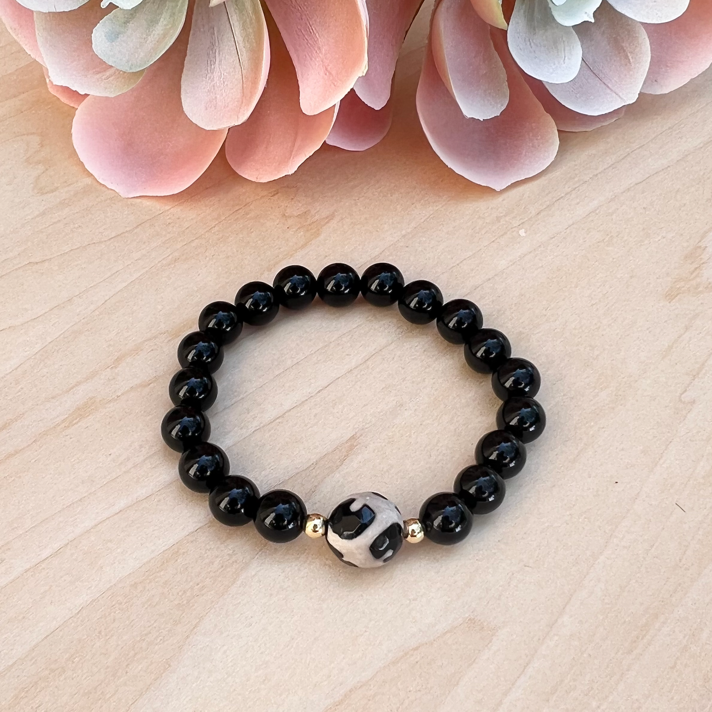DZI Agate and Onyx Bracelet
