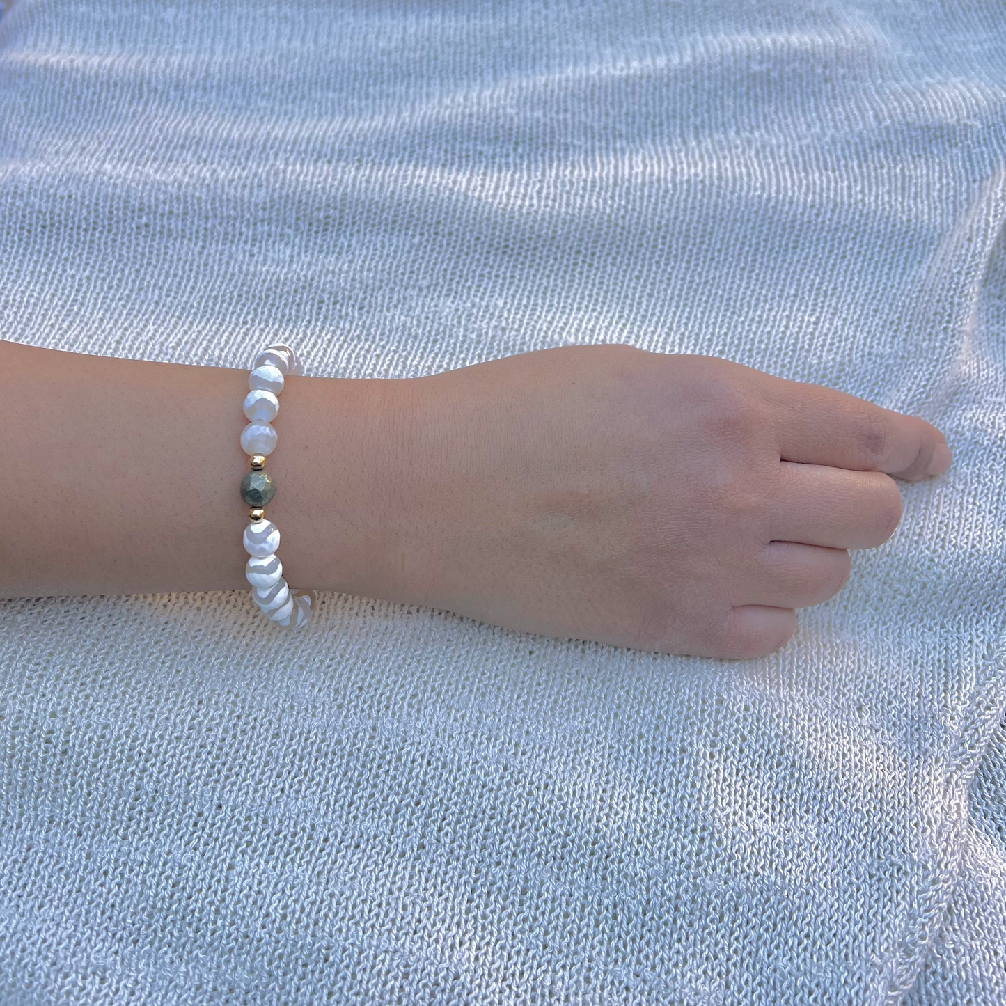 White Wave Agate Bracelet