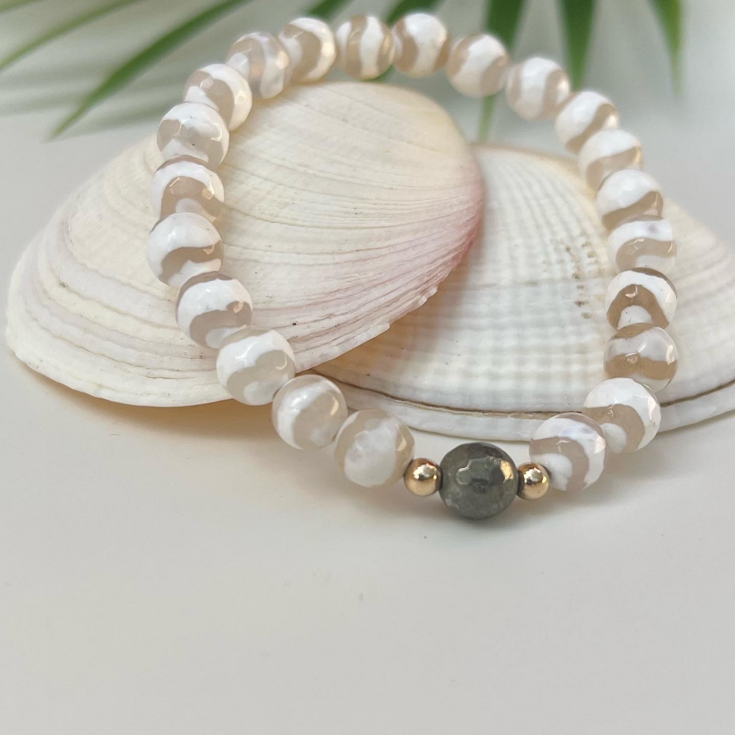 White Wave Agate Bracelet